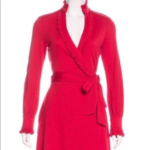 DVF Diane von Furstenberg Volante wool Wrap Dress